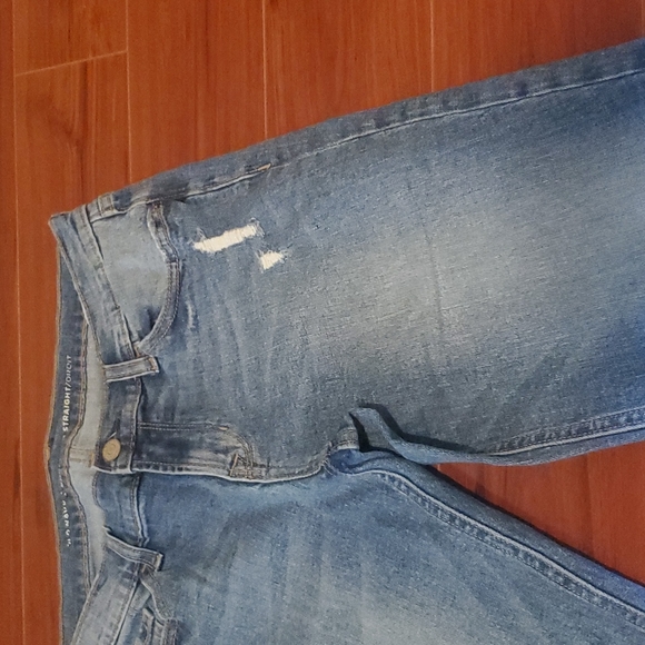 Old Navy Distressed Boyfriend Straight Jeans Blue Size 4 Regular - Picture 4 of 10